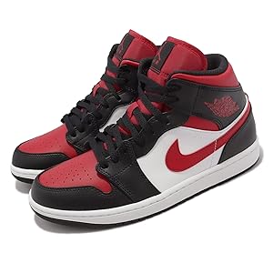 シューズ(男性用) Air Jordan 1 mid bred Men's Air Jordan 1 Mid 